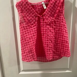 Mango Pink Textured Blouse